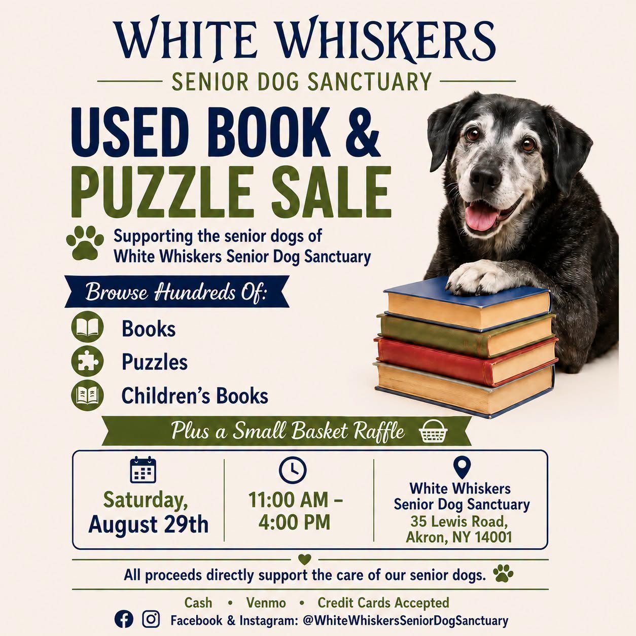 Used Book & Puzzle Sale event flyer